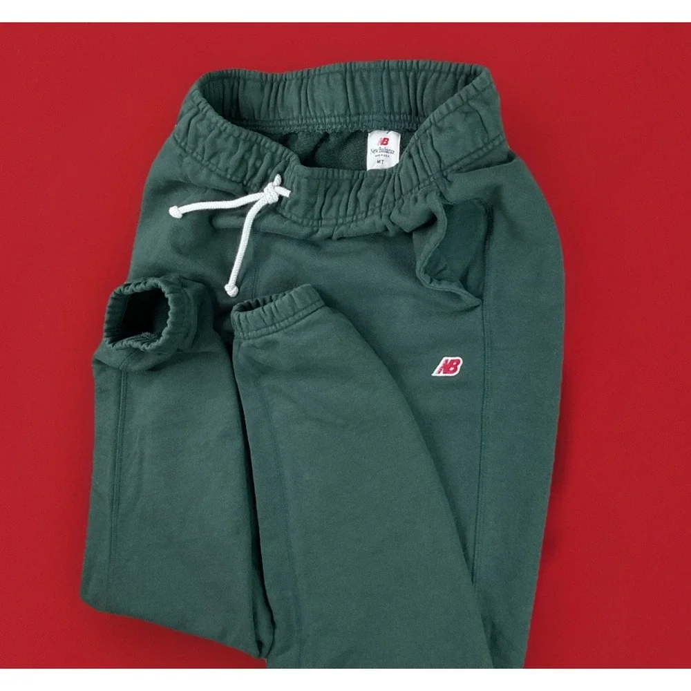 New Balance Sweatpants Green Made In USA Core Teddy Santis Joggers Men Sz MT - Picture 1 of 12